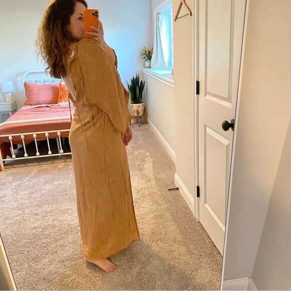 NWT Sundress Bronze Sequin Sexy Maxi Dress XS/S - Picture 4 of 14